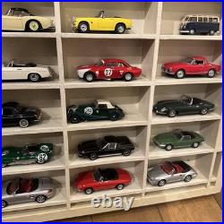 Assorted Vintage Minicar Show Case with Glass 164 Scale Model Cars