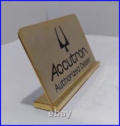 BRASS ACCUTRON Authorized Dealer SIGN ADVERTISING Jewelry Showcase DISPLAY Nice