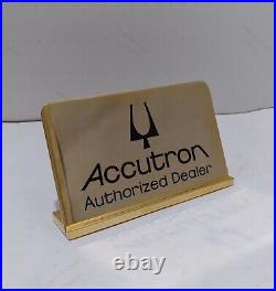 BRASS ACCUTRON Authorized Dealer SIGN ADVERTISING Jewelry Showcase DISPLAY Nice