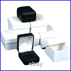 Black Faux Leather Jewelry Ring Box Showcase Display Kit 144 Pcs