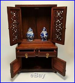 Chainess Vintage Dollhouse Miniature Furniture Display Cabinet Showcase Wood