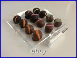 Chocolate candy acrylic showcase display case tray for retail stores 6 x 6