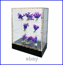 Clear Cabinet Acrylic Display LED Light Plexiglass Showcase LockNKey Transparent