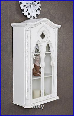 Collect Showcase White Display Case Hanging Wardrobe Wall Shelf Cabinet Antique