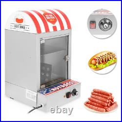 Commercial 110V Electric Hot Dog Steamer Machine & Bun Warmer Display Showcase