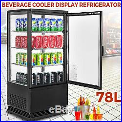 Commercial Beverage Refrigerator 78L Countertop Display Cooler Drink Show Case