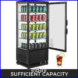 Commercial Beverage Refrigerator 98L Countertop Display Cooler Drink Show Case