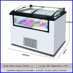 Commercial Gelato Dipping Cabinet, Clear Display Case with Large 12Pans Capacity