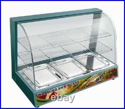 Commercial Green Hot Food Chicken Warmer Display Cabinet Showcase