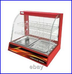 Commercial Red Pie Showcase Warming Hot Food Cabinet Display