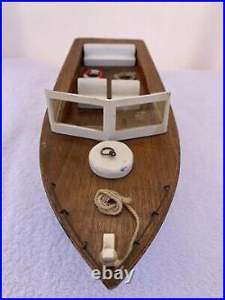 Cool Vintage Solid Wood Boat With Stand Maritime Collection Showcase Display