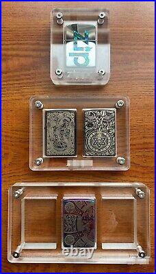 Crystal Acrylic Display Frame Showcase Stand Holder Box For Zippo Lighters