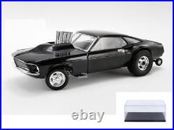 DIECAST CAR WithDISPLAY CASE 1969 FORD MUSTANG GASSER SHOW STOPPER 18932B 1/18