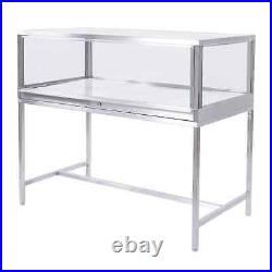 Deluxe Glass Showcase Display Cabinet Satin Chrome Econoco DDKIT3SC