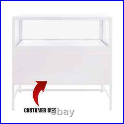 Deluxe Glass Showcase Display Cabinet with Storage White Econoco DDKIT1W