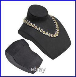 Deluxe Jewelry Display Luxury Suede Jewelry Showcase Display Set Dark Grey