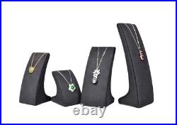 Deluxe Jewelry Display Luxury Suede Jewelry Showcase Display Set Dark Grey