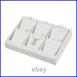 Deluxe Jewelry Display Luxury Suede Jewelry Showcase Display Set Light Grey