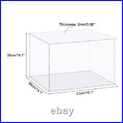 Display Case Acrylic Box Transparent Dustproof Protection Showcase 41x36x36cm