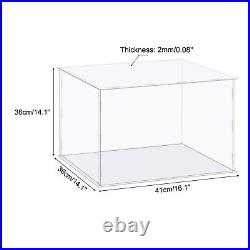 Display Case Acrylic Box Transparent Dustproof Protection Showcase 41x36x36cm