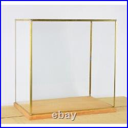 Display Showcase Box Hand Made Large Glass and Brass Dome With Wooden Base 42 cm