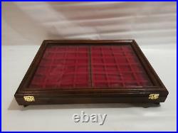 Display Showcase Expositor IN Wood And Glass With Two Trays Velvet Italian &
