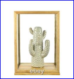 Display Showcase Glass and Wooden Frame Cover With Wooden Base by EMH 31 cm