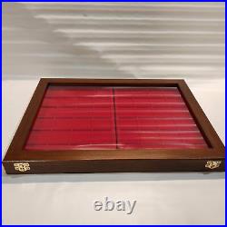 Display Showcase IN Wooden Display Case With Trays Masterphil for Coins Flocked