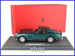 Ferrari 275 Gtb Dark Green Metallic & Display Case 1/18 Car By Bbr Bbr1822 C