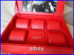 For 5 Big Watches Housing FORTIS Box Showcase Display Jewel Case Red
