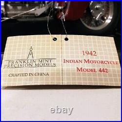 Franklin Mint 1942 Indian #442 withShowcase Display, Stand, & Tag, 110 die-cast