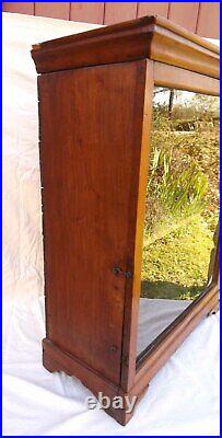 French Wall Hanging Table Display Cabinet Showcase Cherry Wood 19th C
