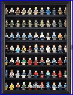 Functional Black Minifigure Wall Cabinet Dust-Proof Showcase for Collectibles