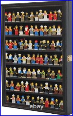 Functional Black Minifigure Wall Cabinet Dust-Proof Showcase for Collectibles