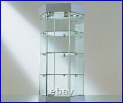 GLASS DISPLAY. TABLE TOP JEWELLERY, DISPLAY CABINET SHOWCASE LOCK 36 dia cm