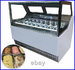 Gelato Ice Cream Showcase Dipping Cabinet Display Case Freezer Fast Cooling 220V