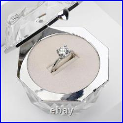 Gift Wedding Box Acrylic Jewelry Crystal Diamond Shape Ring Display Holder Case