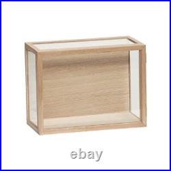 Glass Display Oak Showcase With Wooden Back Frame