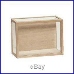 Glass Display Oak Showcase With Wooden Back Frame by Hubsch