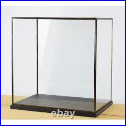 Glass Display Showcase HandMade Large and Black Metal Frame Box With black Base