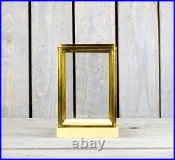 Glass and Brass Display Showcase Box Dome with Wooden Base Tall 17.5 cm