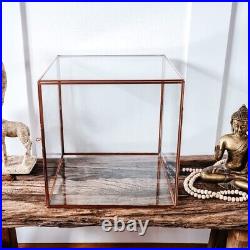 Glass and Copper Display Showcase Box Dome With Door 28x28x28cm