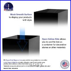 Glossy Black Tall Acrylic Plinth Retail Display Box Showcase 12 x 12 x 19