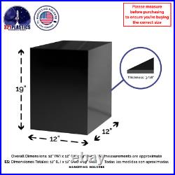 Glossy Black Tall Acrylic Plinth Retail Display Box Showcase 12 x 12 x 19