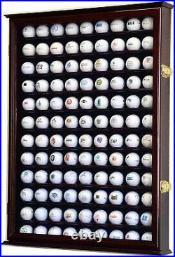 Golf Ball Display Case 108+ Cherry PGA Clubhouse Wall Cabinet Rack Lock Holder