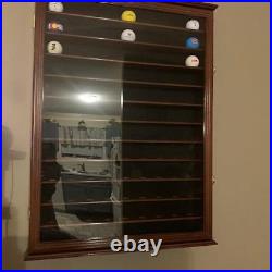 Golf Ball Display Case 108+ Cherry PGA Clubhouse Wall Cabinet Rack Lock Holder