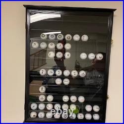 Golf Ball Display Case 108+ Cherry PGA Clubhouse Wall Cabinet Rack Lock Holder