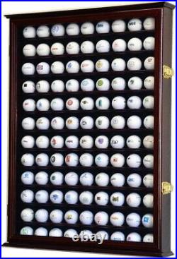 Golf Ball Display Case 108+ Cherry PGA Clubhouse Wall Cabinet Rack Lock Holder