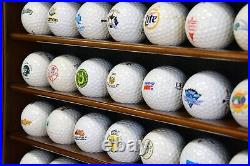 Golf Ball Display Case 49 Pcs Black PGA Clubhouse Wall Cabinet Rack Lock Holder