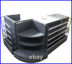 Gray Cashier Desk-Show Case Combo Unit-Checkout Counter-Display Case